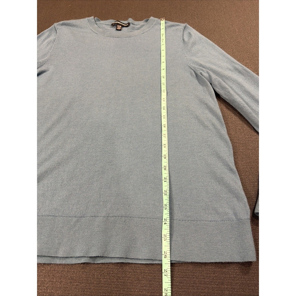 Katherine Barclay Extra Fine Merino Wool Long Sleeve‎ Pull Over Sweater Blue XL - Picture 3 of 5